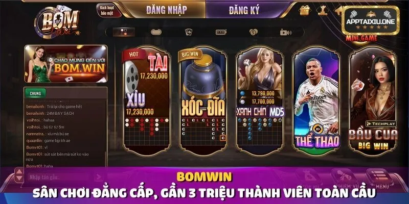 Bomwin – Sân chơi đẳng cấp, gần 3 triệu thành viên toàn cầu